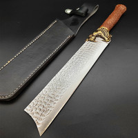 Chinois Longquan forgé à la main marteau motif Dragon roi couteau en bois ceinture de chasse en plein air étui de protection faucille de haute qualité