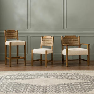 Modern Mid-Century estilo madeira maciça Rattan jantar cadeira para Home Offices Hotéis Apartamentos para jantar e café - Product Image 4