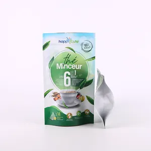Custom Weight Loss Tea Bag Stand Up Private Label 28 Days Detox Burn Tummy Fit Green Herbal Slim Tea Bag