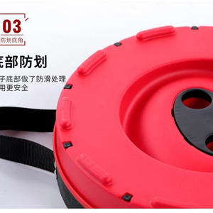 Taburete telescópico plegable portátil para pesca, viajes, uso al aire libre, silla de almacenamiento compacta ajustable de plástico, color rojo - Product Image 1