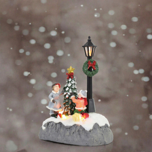 Escultura de Pueblo Navideño de Resina Pintada a Mano con Luz LED, Decoración de Escritorio, Regalo Navideño Coleccionable - Product Image 2
