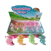 Axolotl Weiches Gummi-Salamander Quetschspielzeug Glitzer Fidget Toys Handliches Angstlinderungs-Spielzeug in Sitzhaltung Langsam Aufsteigendes Stressabbau-Produkt