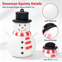 Jouet anti-stress souple et amusant en forme de bonhomme de neige avec chapeau haut, jouet sensoriel, décoration de Noël, cadeau pour enfants et adultes