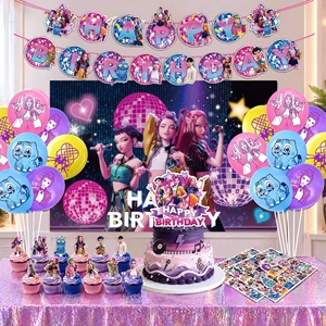 Décorations de fête d'<span class=keywords><strong>anniversaire</strong></span> en papier à motif dessin animé Witch Squad, best-seller transfrontalier, accessoires de mise en scène Kpop, drapeaux de toile de fond photo - Product Image 4