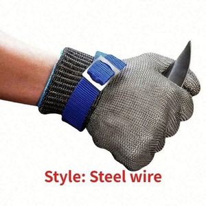 Anti-cut Gardening Gloves Safety Cut Proof Stab Resistant Stainless Steel <b>Wire</b> Metal <b>Mesh</b> 5 Finger Outdoor <b>Garden</b> Work Gloves - Product Image 5