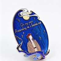 Badge en émail personnalisé en métal avec impression UV, motif œil de chat, pour collection de fans et cadeaux, vente en gros
