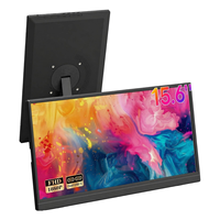 Moniteur portable 15,6 pouces 1080P FHD USB-C/HDMI Écran d'ordinateur HDR IPS Moniteur de jeu compatible avec ordinateur portable PC MAC Téléphone