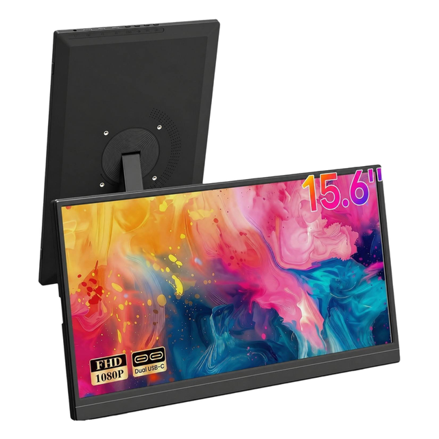 Portable Monitor 15.6inch 1080P FHD USB-C/ Computer Display HDR IPS Gaming Monitor Compatible with Laptop PC MAC Phone