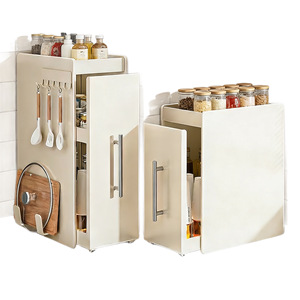 Sea Shark <b>Kitchen</b> Pull-Out Shelf Countertop Condiment Storage Rack Dustproof Ultra-Narrow Side <b>Cabinet</b> Spice Organizer - Product Image 5