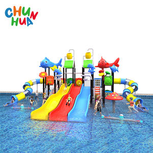 आउटडोर बच्चों पूल पानी स्प्रे प्लेग्राउंड प्लास्टिक स्लाइड बच्चों बगीचे पानी पार्क उपकरण - Product Image 4