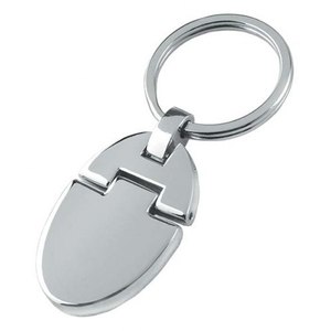 Portachiavi Cromato alla Moda con Logo Personalizzato, in Metallo e Lega di Zinco, Regalo Personalizzato - Product Image 1
