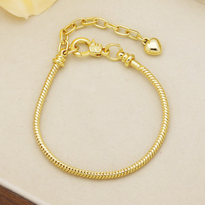 Pulsera <span class=keywords><strong>de</strong></span> Cadena <span class=keywords><strong>de</strong></span> Serpiente <span class=keywords><strong>de</strong></span> 2.5mm HP419 en Oferta, Pulsera Pandor, Pulsera con Dijes DIY para <span class=keywords><strong>Hombre</strong></span> y Mujer, Cadena Ajustable con Colgante <span class=keywords><strong>de</strong></span> Corazón - Product Image 4