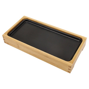Assiette rectangulaire en bambou, résistante au lave-vaisselle, idéale pour servir des plats gastronomiques lors de fêtes - Product Image 1