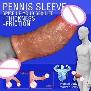 Manchon extra large à dents de loup, extenseur de pénis épaissi, jouet masculin en silicone pour adulte, préservatif en cristal allongé - Product Image 2