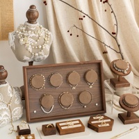 Présentoir vertical en bois massif de style rétro pour bijoux (bracelets, colliers, bagues) avec organisateur suspendu