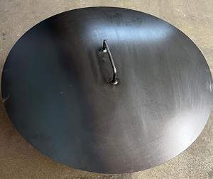 Foyer à bois en acier noir diamètre 70 <span class=keywords><strong>cm</strong></span> pour bol à feu de jardin avec couvercle supérieur - Product Image 3