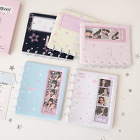 Album Foto PVC Kartun Bintang Jamur Kancing 4-grid Album Penyimpanan Stiker Foto Idola Pelajar