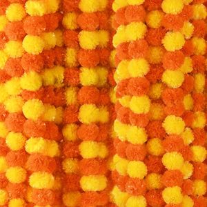 Ghirlanda <span class=keywords><strong>di</strong></span> Fiori Artificiali <span class=keywords><strong>di</strong></span> Calendula per il <span class=keywords><strong>Giorno</strong></span> dei Morti Messicano, Decorazione per Matrimoni e Feste Indiane - Product Image 5