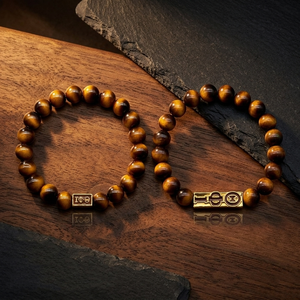 Nuova Collezione: <span class=keywords><strong>Bracciale</strong></span> Maschile Ispirato alla Fraternità Iota Phi Theta con Perle di Occhio di Tigre di Alta Qualità - Product Image 1