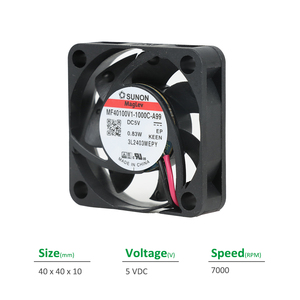 Sunon MF40100V1-1000C-A99สินค้า/ODM พลาสติก40x40x10มม. 136mA 5VDC 0.83วัตต์7000รอบต่อนาทีพัดลมไอ8.0CFM ตู้แบริ่งแกนอินเวอร์เตอร์ - Product Image 2