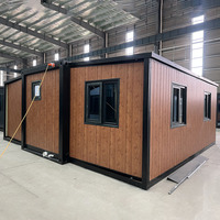 Maison conteneur modulaire en acier personnalisée et portable, 20ft 40ft, à double aile pliable, alimentée à l'énergie solaire, étanche, 1 à 4 chambres, pour hôtel ou atelier