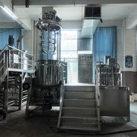 Système de mélangeur-homogénéisateur sous vide à double enveloppe de 500 L avec cylindre hydraulique pour pâtes et équipements de mélange