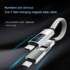 Multifuncional 5A Carga rápida 100W PD20W <span class=keywords><strong>Cable</strong></span> USB <span class=keywords><strong>OTG</strong></span> 3 1 Llavero magnético para iPhone Tabletas Teléfono Auriculares Impresoras - Product Image 3