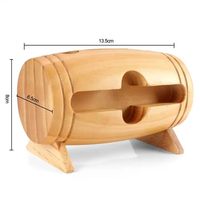 Kit de barman 4 pièces avec support en bois, bouchon de bouteille de vin en acier inoxydable, tire-bouchon, verseur et ensemble d'outils de bar