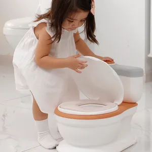 Realistic Potty Training Toilet With Life-Like Flush Button And Sound For Toddlers Kids Potty Chair With Toilet Tissue Dispenser