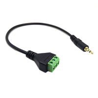 3.5mm (1/8 pouce) Audio stéréo équilibré mâle Jack vers AV 3 vis vidéo Balun Terminal adaptateur câble de connecteur