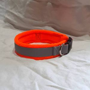 Collar Ajustable Personalizado para Perro, Forrado de Felpa, Diseño Sólido, Reflectante de Alta Visibilidad, Amarillo Neón Fluorescente, Naranja, Rosa - Product Image 5