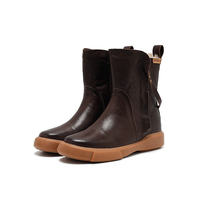 Bottines en daim à lacets pour femmes, respirantes, confortables, doublées de polaire