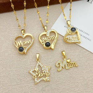 Jeutelis Joyería de Cobre al por Mayor, Collar con Colgante en Forma de Corazón con <span class=keywords><strong>la</strong></span> <span class=keywords><strong>Palabra</strong></span> MAMÁ - Set de Regalo para el <span class=keywords><strong>Día</strong></span> de <span class=keywords><strong>la</strong></span> Madre, Colección de Cobre para Mamá - Product Image 4