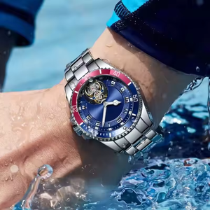 Relojes de Pulsera de Lujo para Hombre con Esfera de Color y Logotipo, Reloj Automático de <span class=keywords><strong>Acero</strong></span> Inoxidable, Relojes Mecánicos Modernos y Ejecutivos para Hombre - Product Image 3