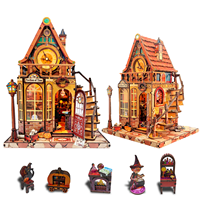 Kit de maison miniature à construire soi-même, puzzle 3D en bois, modèle de maison de poupée avec lumière LED, jouet artisanal, cadeau pour adultes et enfants