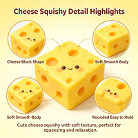 Jouet de décompression en forme de cube de fromage à rebond lent, jouet de simulation de blocs explosifs, jouet de décompression pour adultes