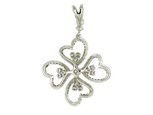 Colgante de Trébol de Cuatro Hojas con Diamantes en Oro de 18K, 0.47ct, 117 Diamantes, 4.16g, Amuleto de la Suerte, Colección de Joyería Fina - Product Image 2