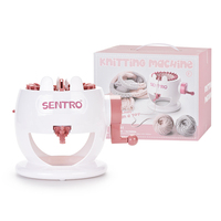 Mini Machine à coudre professionnelle, couvre-chef, écharpe artisanale, chapeau, chaussettes, pièces, tissage en laine, Machine à tricoter rose