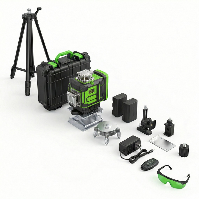 4D Laser Level 16 Line Green Laser Level Lithium Battery Laser Level Wall Floor Alignment Tool Industrial Grade Laser Measure