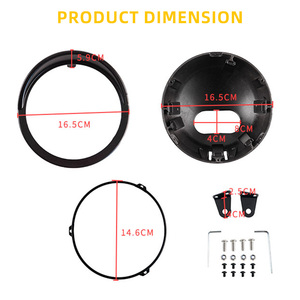 Faro redondo para motocicleta de 5,75 pulgadas con anillo de ojo de ángel DRL, incluye carcasa de lámpara, adecuado para modelos <span class=keywords><strong>Honda</strong></span> CM300/500/<span class=keywords><strong>CL500</strong></span> - Product Image 3
