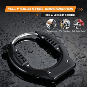 Candado de seguridad de alta resistencia para bicicleta, scooter, fatbike, MTB, con anillo de bloqueo de rueda ancha y llaves - Product Image 5