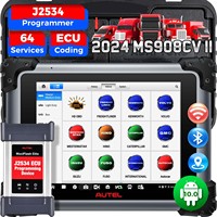 Autel MaxiSys MS908CV II Scanner pour camions lourds Mise à niveau de MS908CV Programmeur ECU J2534 Codage 64 Outils de diagnostic de service