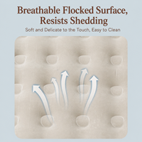 Matelas Gonflable Double/Queen pour Camping Extérieur avec Pompe Intégrée à Gonflage Rapide, Coussin de Couchage, Matelas Pneumatique pour Invités à Domicile et Voyage avec Oreiller