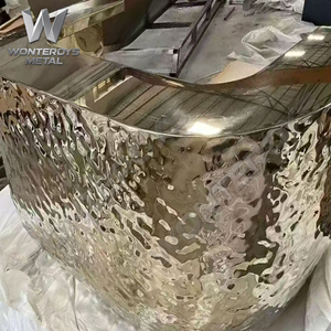 304 Stainless Steel Reception Desk Bar Counter SS304 Worktable Display Stand Counter for Hotel <strong>Hall</strong> Design <strong>Interior</strong> Design - Product Image 3