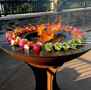 Nouveau design de barbecue multifonctionnel d'extérieur, <span class=keywords><strong>plancha</strong></span>, brasero en acier corten à combustion de bois pour la cuisine - Product Image 1