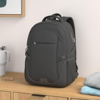 Sac à dos pour ordinateur portable de grande capacité avec logo personnalisé, pour femmes et hommes, sac d'ordinateur pour l'université, compatible avec les ordinateurs portables de 17 pouces, noir