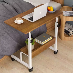 Bureau en bois multifonctionnel, polyvalent, pratique, durable, moderne, mobile, réglable en hauteur avec étagère de rangement pour usage domestique - Product Image 2