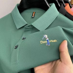 <span class=keywords><strong>Camiseta</strong></span> Polo de Verano para Hombre, Estilo Casual y de Negocios, Color Sólido, con Solapa Bordada, Nueva Moda, Manga Corta - Product Image 2