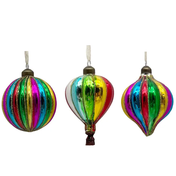Good-looking Christmas tree hanging ornaments colored glass ball Hot Air Balloon onion glass Home celebration ornaments