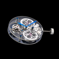 Pièces de rechange en gros pour mouvements de montres mécaniques automatiques : mouvement squelette de précision avec support en cristal de saphir